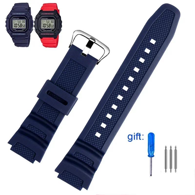 Watch Band accessories are suitable for Casio Watch W-218h / F-108 AE1200 / 1000 / 1300 resin silicone watch straps 18mm