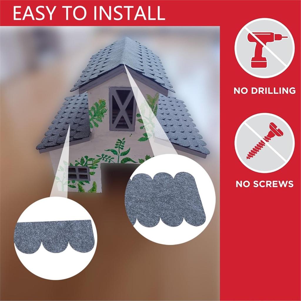 Roofing Felt Shingles Roof Felt for Bird House Roofing Felt Self-Adhesive 21 Pieces Mini Roof Shingles for Nesting Box