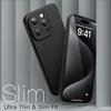 Luxury Ultra Thin Matte Silicone Soft Case For iPhone 15 14 Plus 13 Mini Pro Max SE 2022 2020 Solid Black Full Slim Back Cover