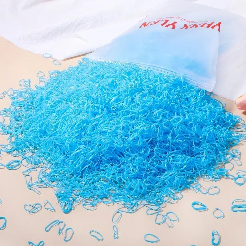 500pcs Girls Colourful Disposable Rubber Band Hair Ties Headband Children Ponytail Holder Bands Kids Hair Accessories Scrunchie
