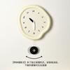 Cream Wind Minimalist Wall Clock Decorative Clock, Painted Beige Frame Black Scale, Ultra-quiet Without Emptying