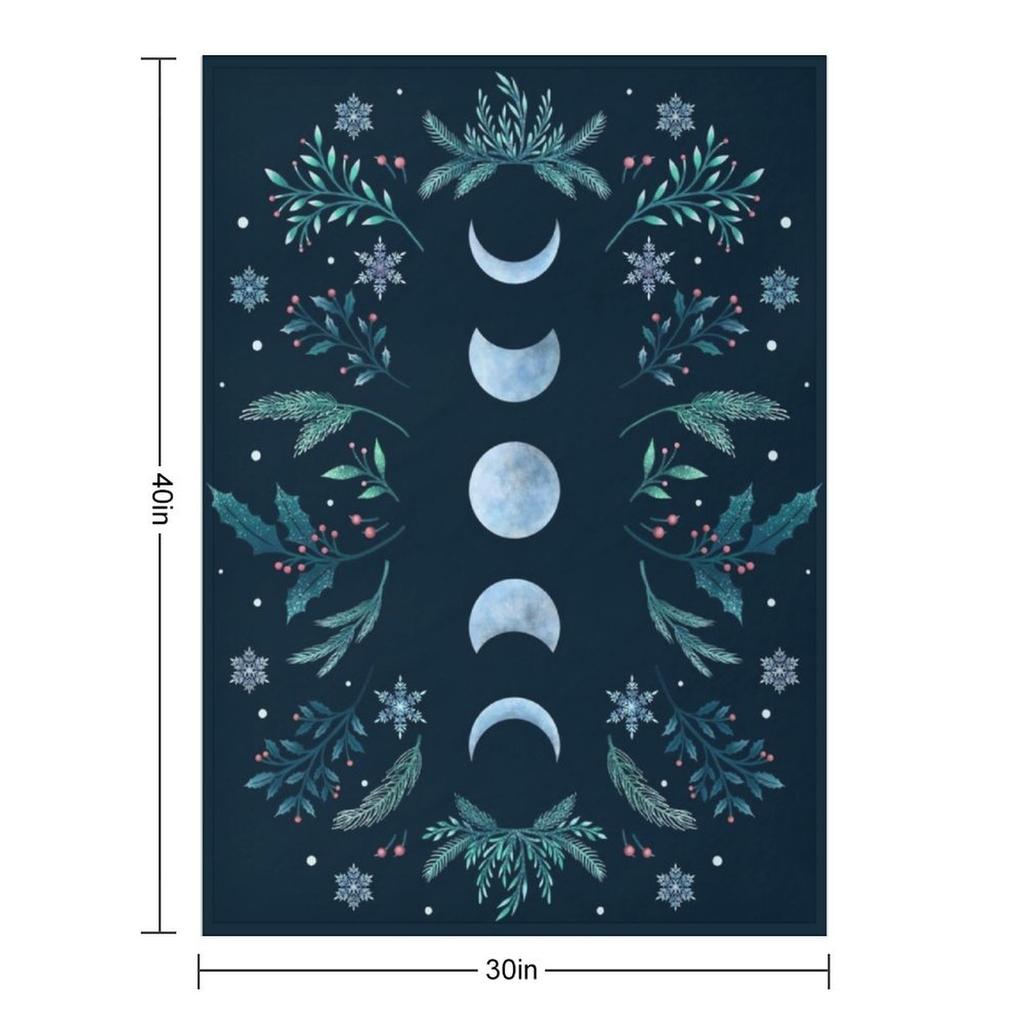 Moonlit Garden-Teal Snow Throw Blanket Christmas Decoration Sofa Quilt Cute Plaid Blankets and Throws Blankets