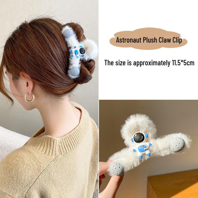 Korean Style Plush Bow Hair Clip with Tassel - Autumn/Winter Women's Hair Accessory