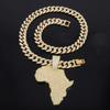 Unisex Trendy Hip Hop Rap Alloy Necklace Cool Map Inlaid Diamond Pendant Fashion Street Style Accessories