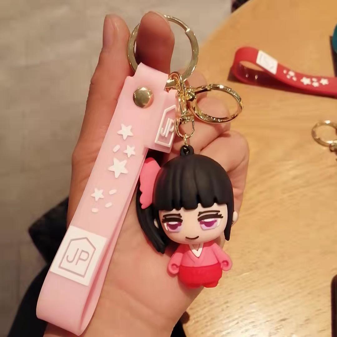 

Anime Keychain Cute Pvc Car Charm Creative Couple Keyring Q Version Figure Cartoon Accessory For Car Decor Gift