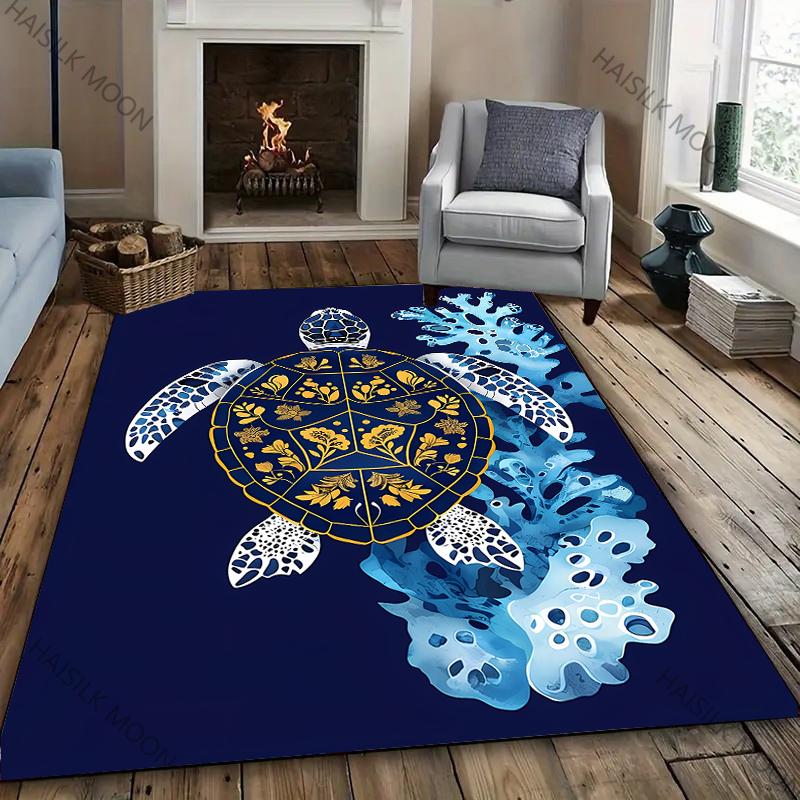 

1PC Turtle Pattern Carpet Rug for Bedroom Living Room Home Sofa Decor, Kids Play Non-Slip Decor Mats Great Gift for Friends Kids 40x60cm (16x24in)