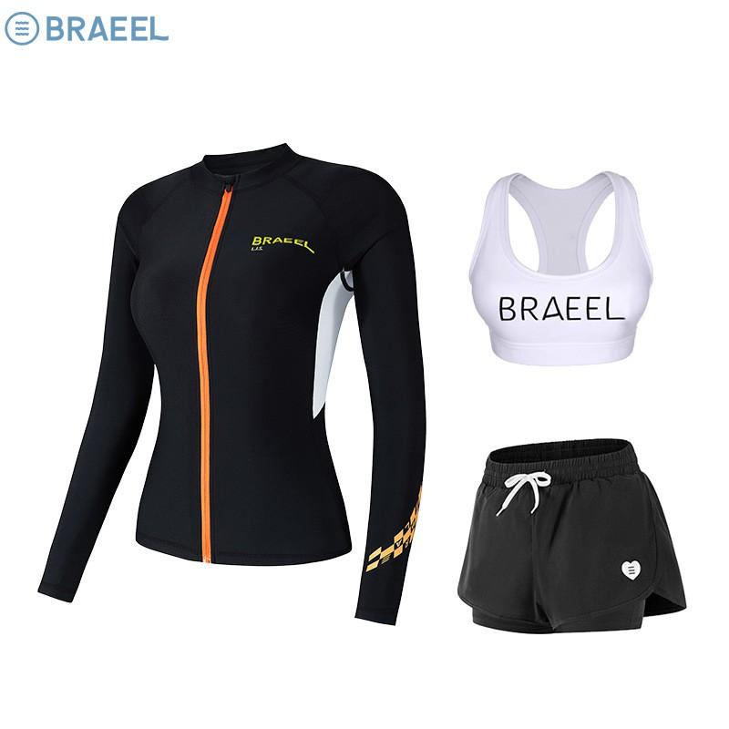 Womens UV Protection Rash Guard Set Long Sleeve Top Pants Swimming Snorkeling Diving Surfing