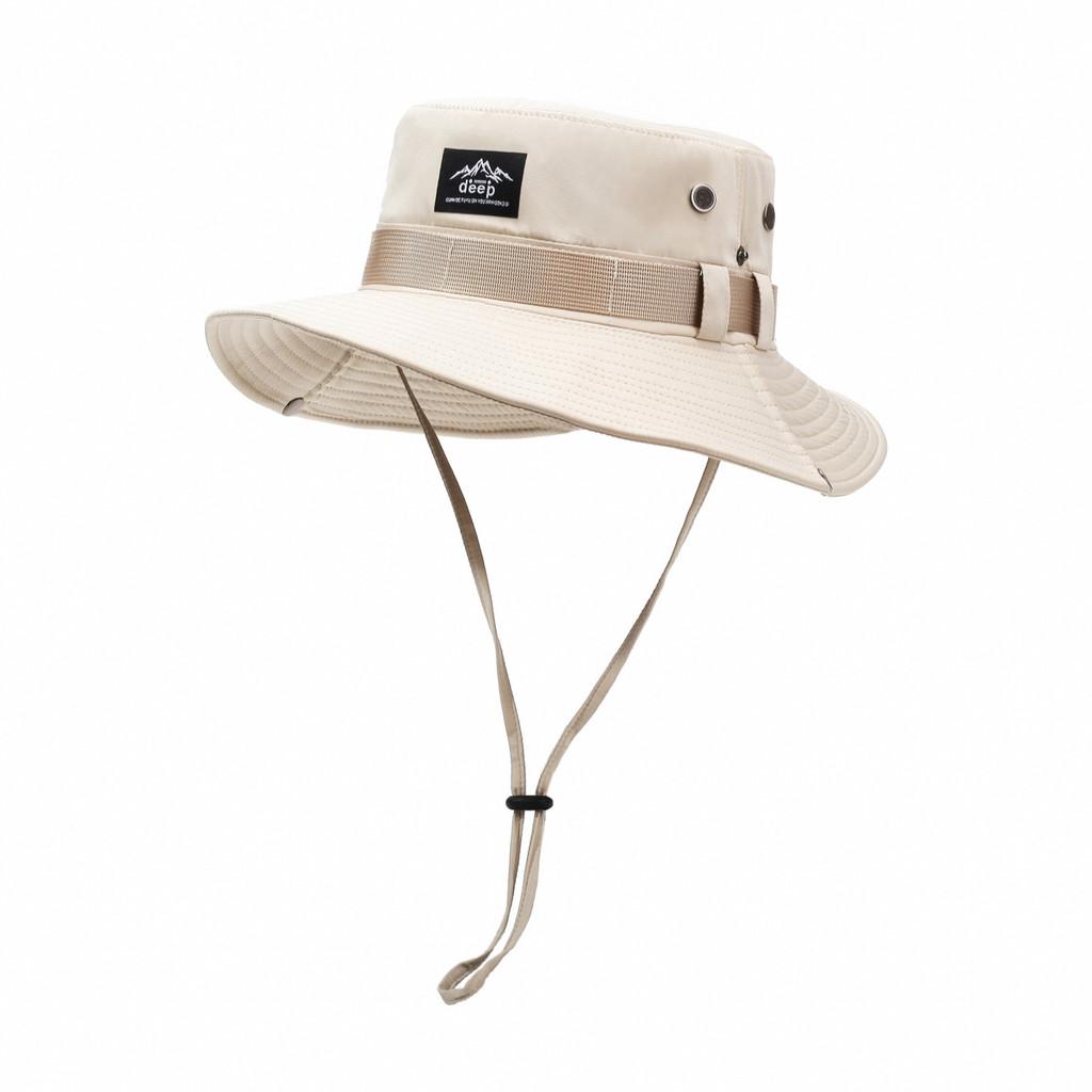 Hat Fishermans Outdoor With Wide Brim Drawstring Design And Decoration Letter