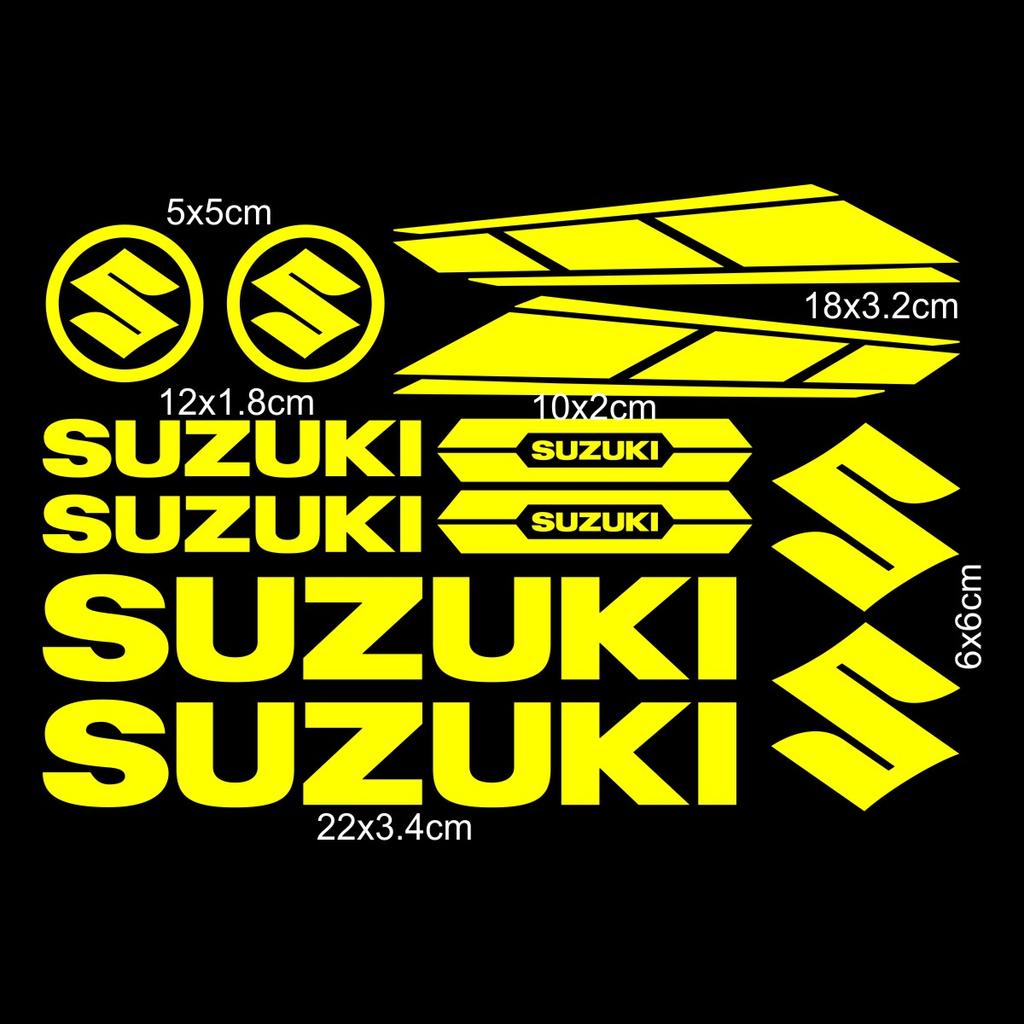 Motorcycle Decorative Sticker for Suzuki English Letter Logo Waterproof Reflective Decal Tank Logo Set Helmet Emblem Vinyl Kit