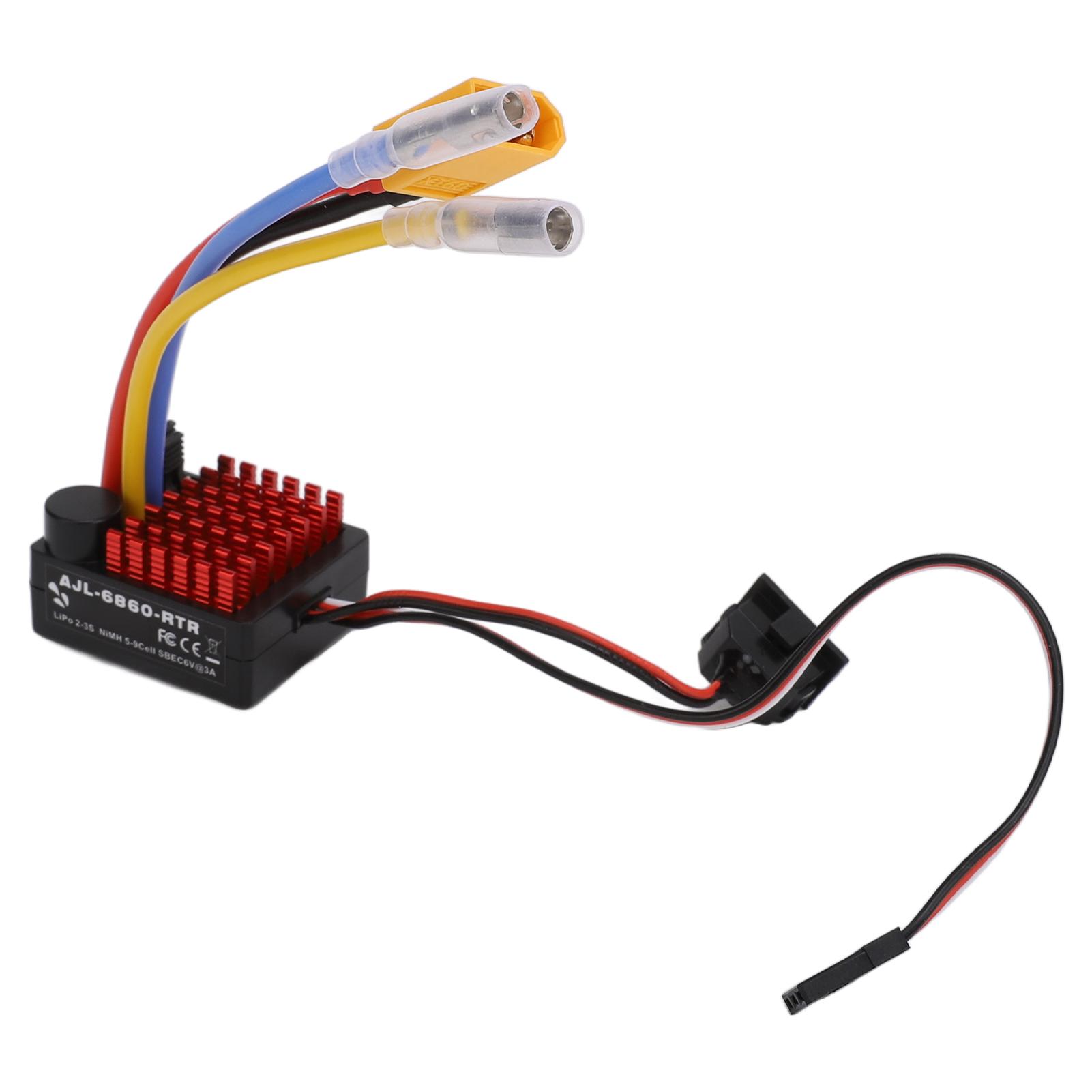 

60A ESC 3 Modes Brushed Waterproof XT60 Plug Electronic Speed Controller for D90 for HSP for Redcat for Axial SCX10 for HPI 1/10 RC Car