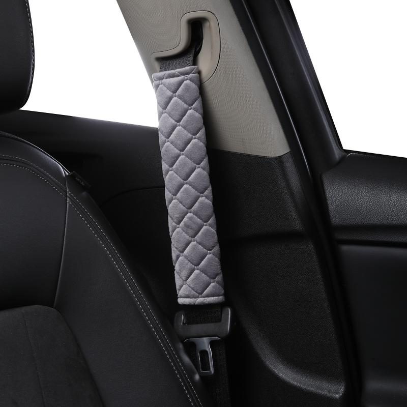 1pc 27CM Diamond Pattern Car Seat Belt Cover Soft Plush Car Seat Belt Shoulder Pad Car Interior Accessories