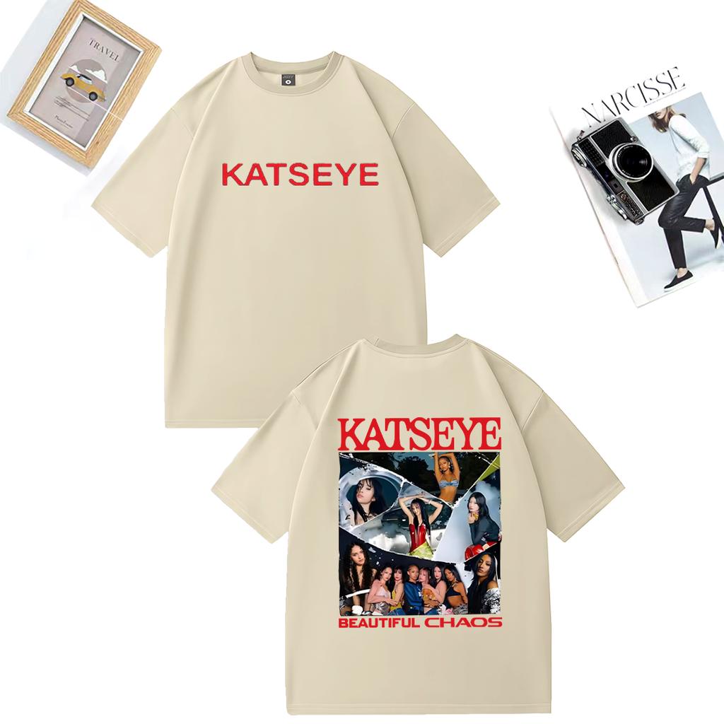 Fashion KATSEYE The Beautiful Chaos Printed T Shirts Men Women's Vintage Clothes High Quality T-shirt Cotton Short Sleeve Tees