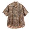 GRASS AREA Leaf Pattern Short Sleeve Aloha Shirt F Beige Men's Used