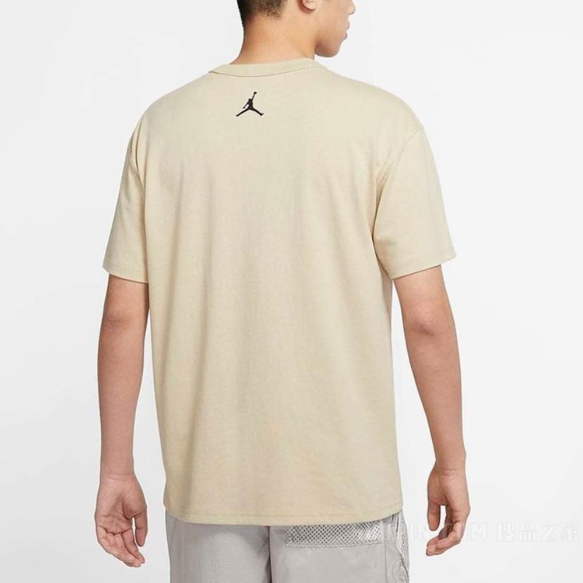Jordan Solid Color Letter Pocket Sport Short Sleeve T-Shirt Men Tops Yellow DV9724-206
