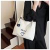 Simple large-capacity letter canvas bag women's summer new commuter shoulder daily travel school bag