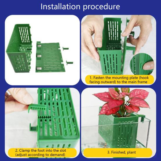 Yousheng Aquarium Plant Holder with Hooks Fish Tank Plant Stand Aquarium Planter Cup Hydroponic Basket for Aquatic Plant Cultivation