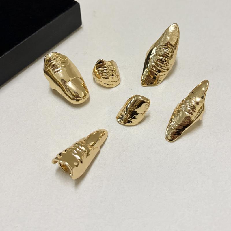 Artistic Irregular Texture Knuckle Ring Hip-Hop Style Niche Full Finger Rings For Men And Women