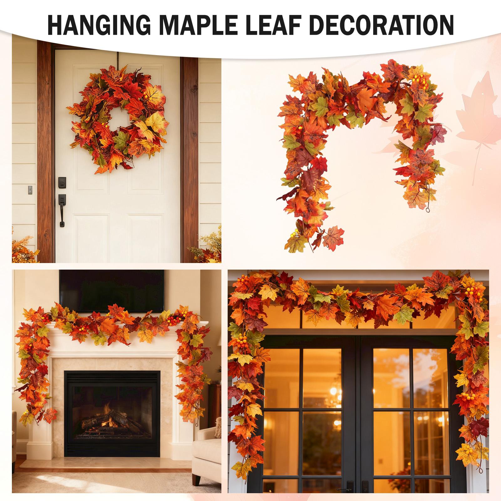 

Wreath Maple Leaf Wreath Maple Leaf Wreath Hanging Vine Wreath Artificial Leaf Wreath Thanksgiving Decoration One Size