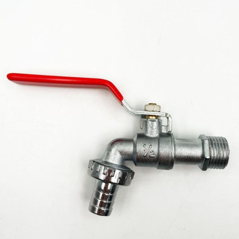 1/2inch 3/4 Inch Zinc Alloy Lever Water Tap Faucet Ball Type Valve Red Handle Hose Plug For Washing Machine Garden Watering