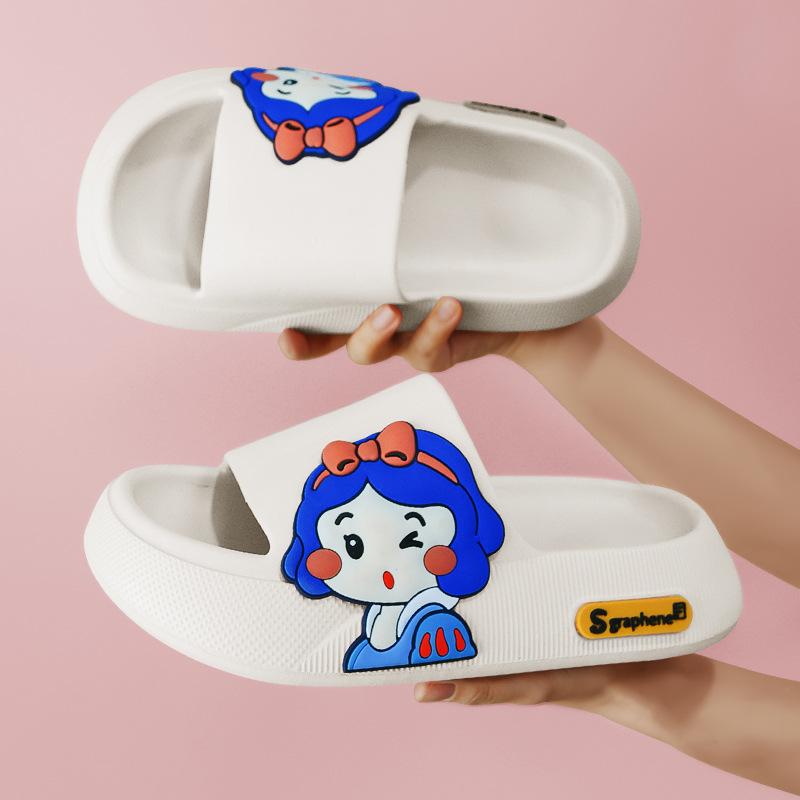 5cm Dicke Sohle Damen Hausschuhe Niedliche Prinzessinnen-Aufkleber Badezimmer Strand Indoor Sandalen Sommer Neu Paar Pantoletten Coole Schuhe