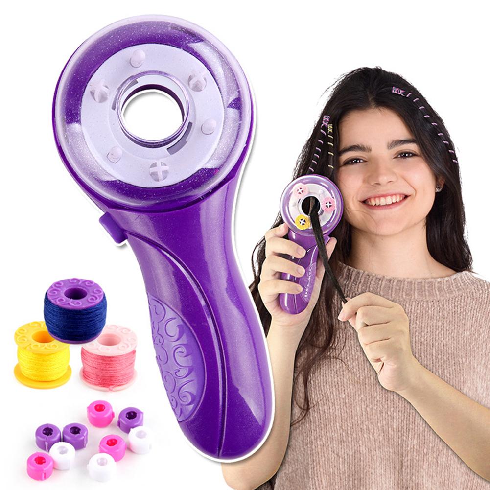 Hair Braider Machine Automatic Hair Braider Funny Gift with Hair Hook Rubber Band Twister Hairstyle Tools Kit for Teen Girls