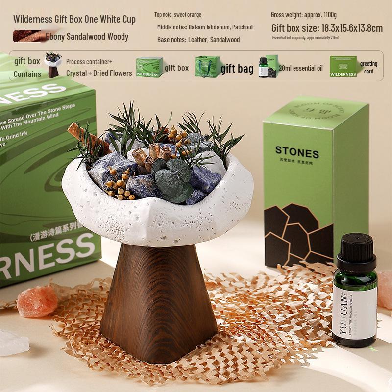 Wilderness Secret Scented Stone Diffuser Gift Set - Indoor Flameless Aroma Ornament for Holidays and Parties