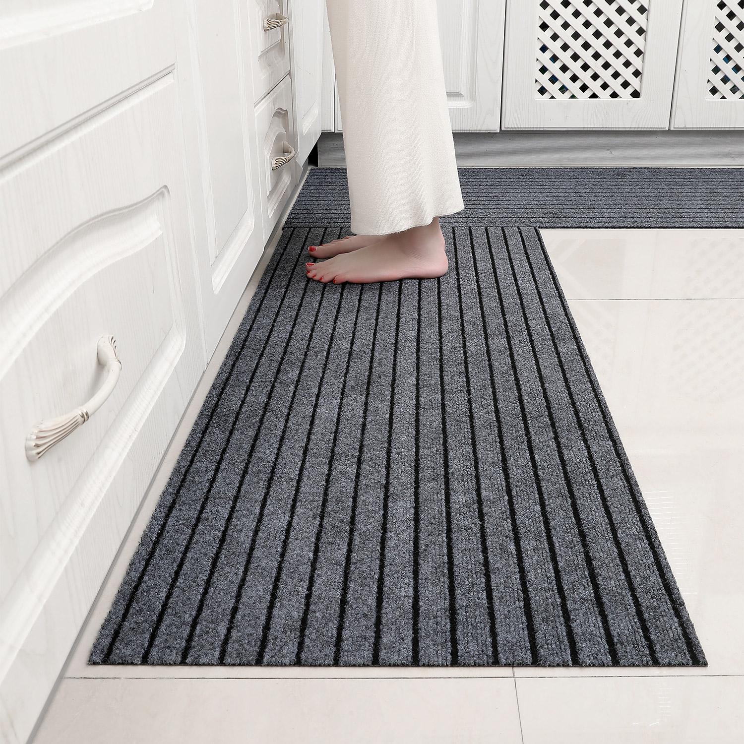 

Solid color anti-slip kitchen striped carpet bathroom balcony home decoration floor mat room decoration door mat can be cut at w 40CMx60CM темно-серого