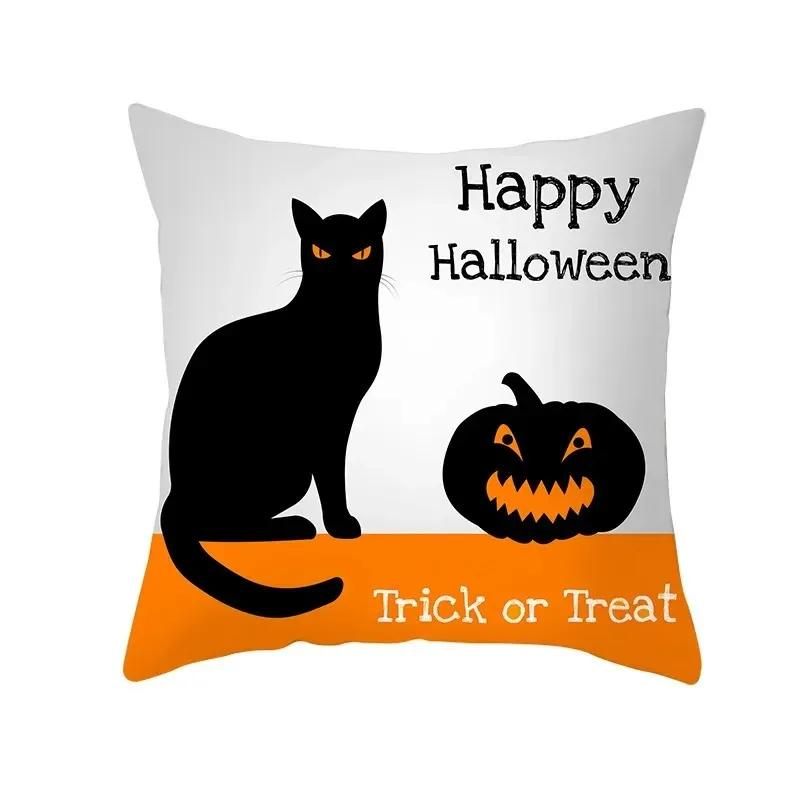 Halloween decorative cushion funny cat pillow sleeve is suitable for home living room sofa waist cushion bedroom decoration