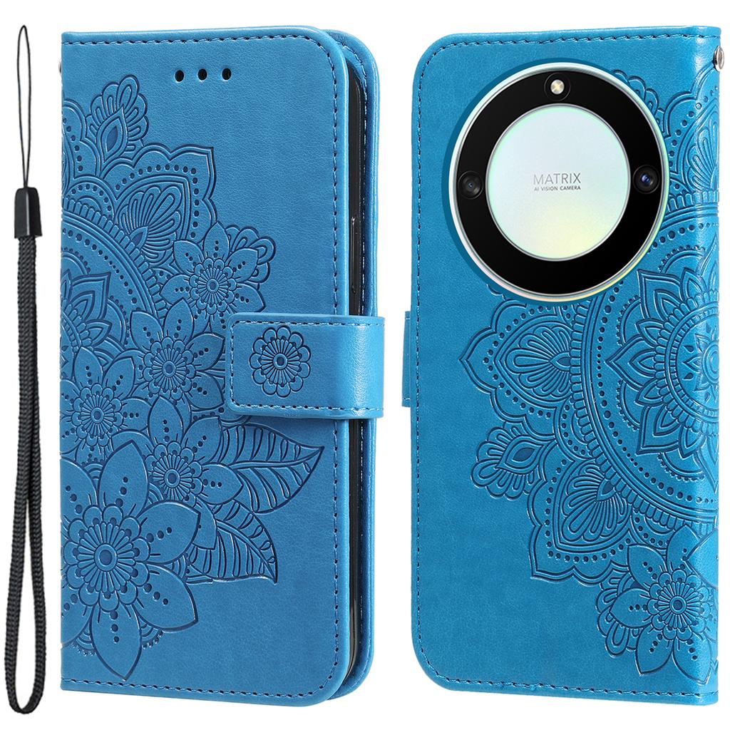 For Honor X40 5G/X9a 5G/Magic5 Lite 5G Case Floral Pattern PU Leather Wallet Stand Phone Cover