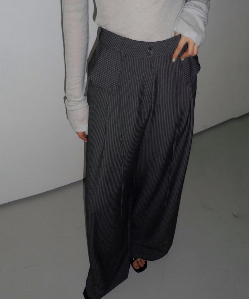 APOEM Flap Stripe Slacks - 2Colors