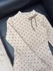 Women's Slimming Polka Dot Ruffle Long Sleeve Top with Bowknot - Autumn/Winter Layer