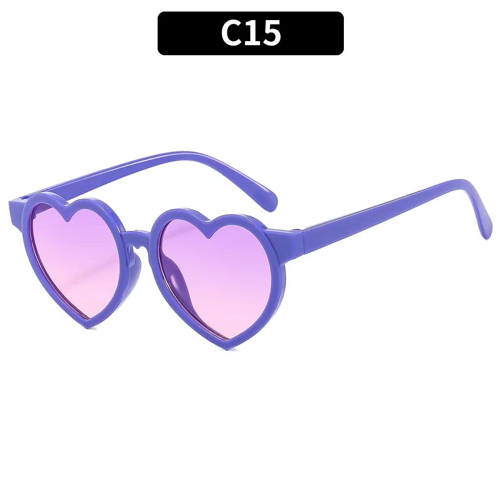Fashion Heart Shaped Children Sunglasses Classic Cute Summer Sunglasses Girls Boys Sun Glasses UV400 Eyewear Baby Shade Glasses