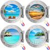 4 Pcs Cruise Door Magnets Beach Cruise Door Magnetic Decorations The Sea Nature Scenery Decor For Carnival Refrigerator Car Door