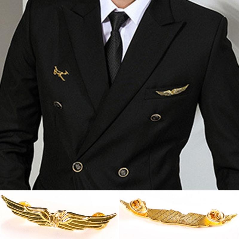 Pilot Badge Captain Chest Badge Aviation Wing Badge Metal Airlines Pin Pilot Badge Pin for Aviation Enthusiasts