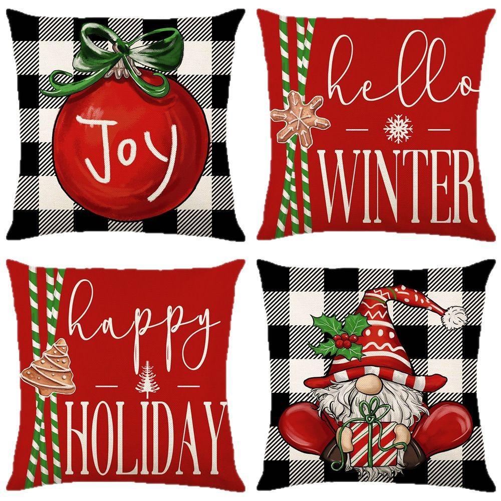 New Cartoon Christmas Holiday Home Cute Pillow Cushion Cover Couple Gift Nap Sofa Car Gift Hug