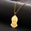 LIKGREAT Islamic Calligraphy Pendant Necklace Ayatul Kursi Stainless Steel Prophet Muhammad Nalain Jewelry Eid Gifts Wholesale