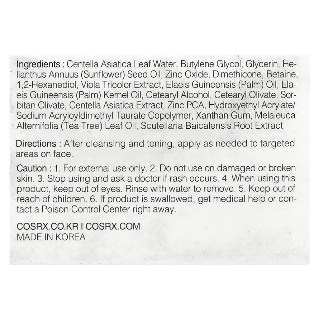 Centella Blemish Cream, 1.05 Oz (30 G)