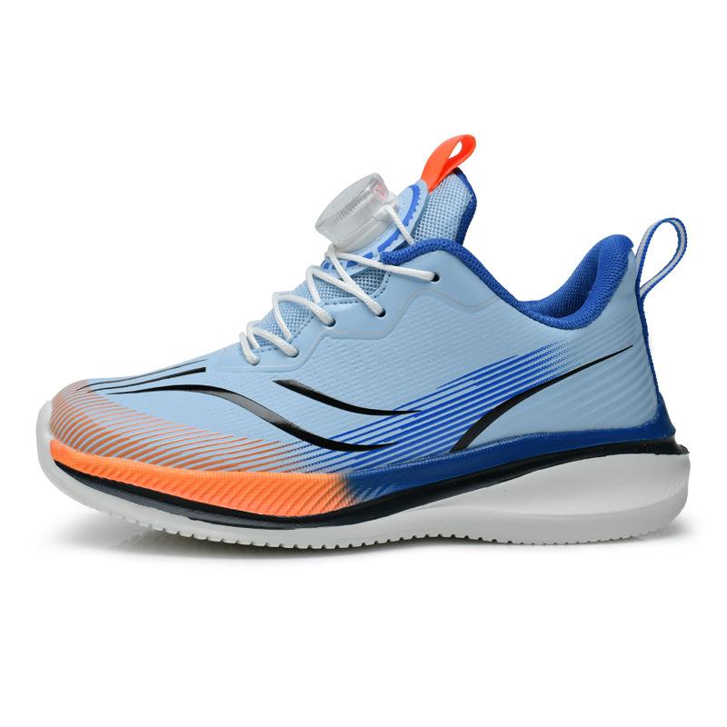 

Children s shoes 2025 rotating button leather waterproof boys running shoes girls lightweight non-slip sneakers trend 40