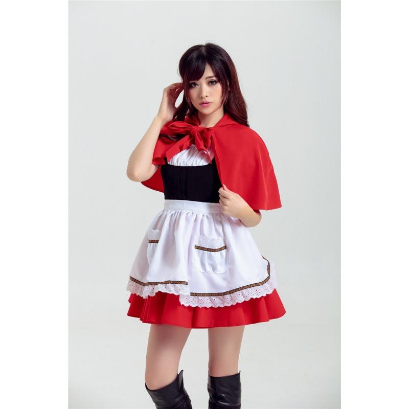 Halloween Anime Costume Little Red Riding Hood Costume, Cosplay Stage Costume, Adult Little Red Riding Hood