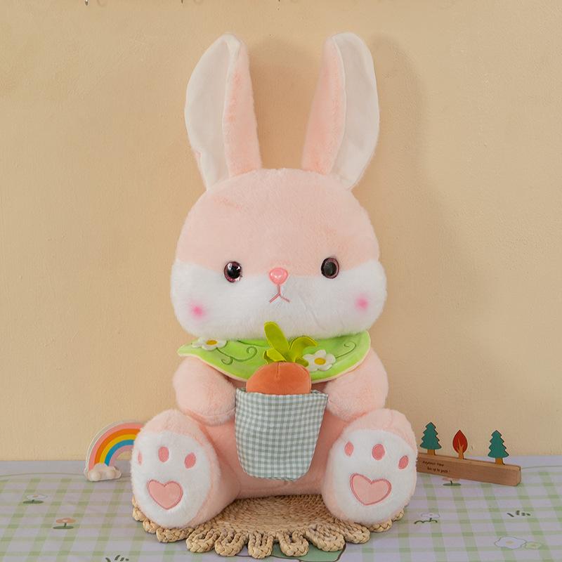Carrot Rabbit Doll Hug Soothing Children White Rabbit Doll Muppet Plush Toy Female Sleeping Rabbit