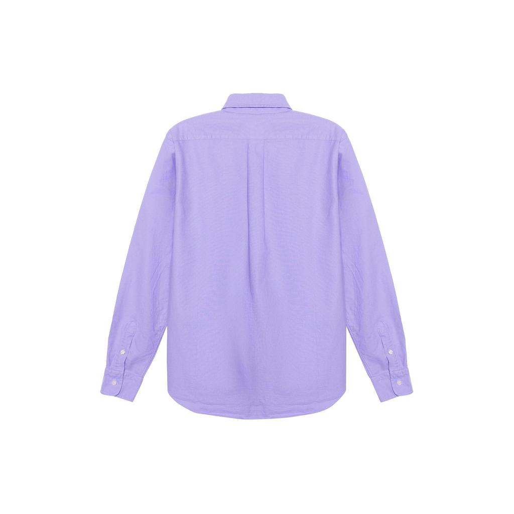 Polo Ralph Lauren Solid Logo Polo Collar Long Sleeve Shirt Women Shirts Light-Purple 211728165-013