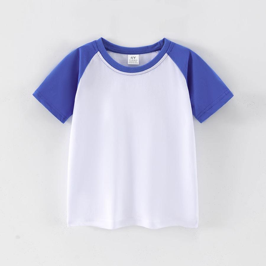 Kids Shoulder Short Sleeve T-Shirt, Pure Cotton Round Neck Summer New Children's Clothing Support Custom Print