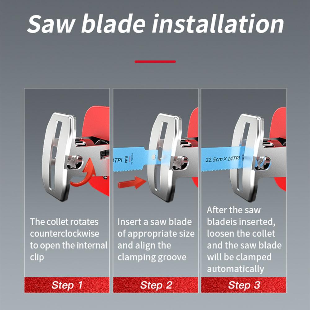 NAWIN 20V Reciprocating Saw Brushless Cordless Portable Metal Wood Cutting