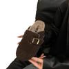 Thick-soled fluffy slippers women's winter wear 2025 Mori series retro Boken shoes women's velvet lazy one-pedal cotton slippers