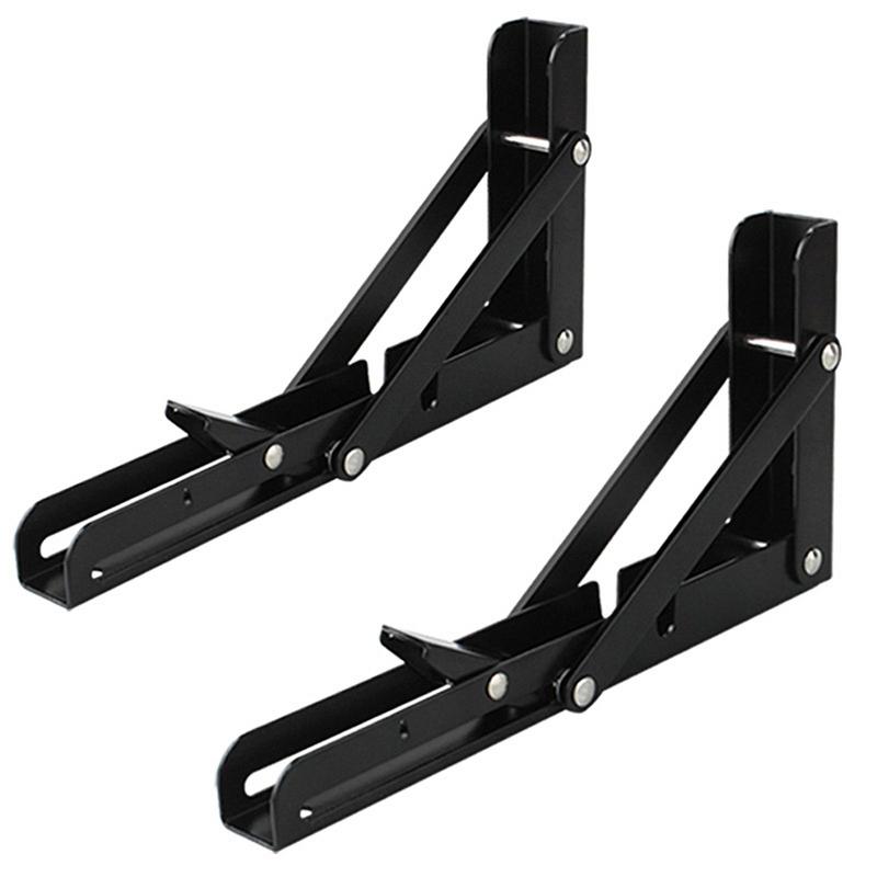 Folding Shelf Brackets Heavy Duty Metal Shelf Hinge Rack Wear-Resistant Supplies For Kitchen Bathroom Shop Garage Balcony