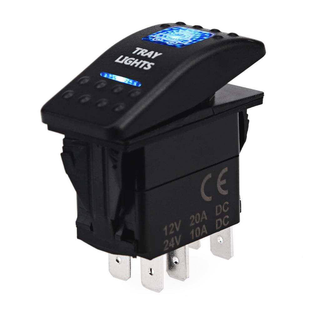 12V 24V Car Boat Rocker Toggle Switch Waterproof ON/OFF 5 Pin Latching Marine Push Button led light bar rear light reverse light Battery Switches5