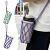 Portable Woven Coffee Cup Bag Hollow Out Foldable Cup Holder Mugs Bag