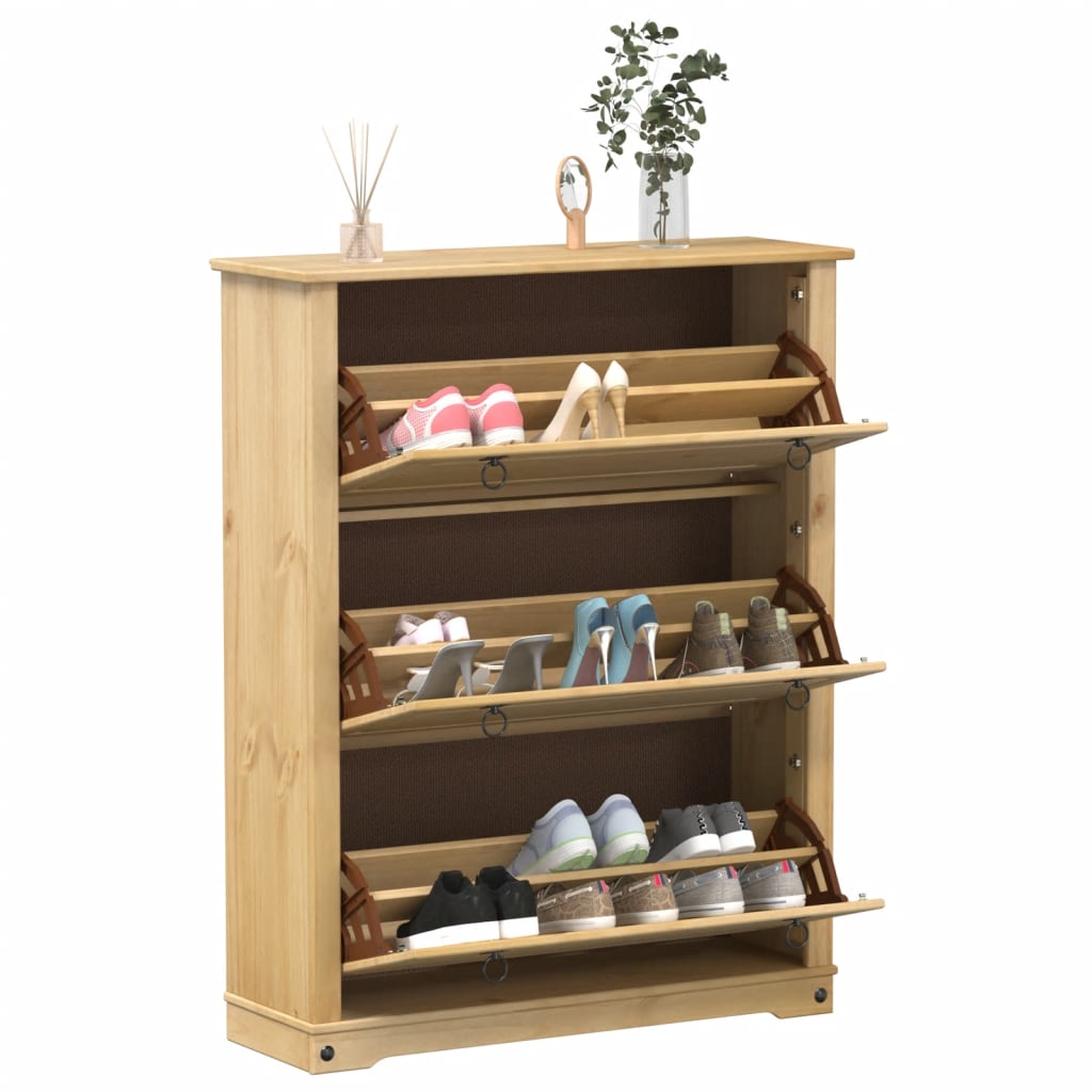 Szafka Na Buty Corona, 99X32X124,5 Cm, Lite Drewno Sosnowe