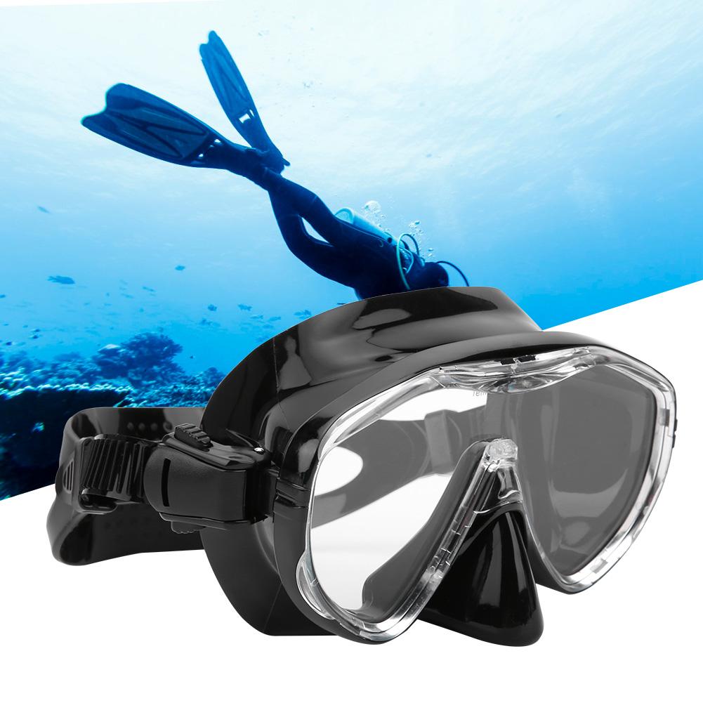 Adult Diving Goggles Face Shield Glasses Silicone Professional Snorkeling EquipmentsMK‑101  Black