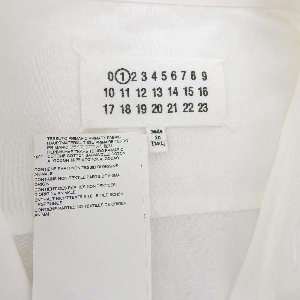 Maison Margiela Reconstructed Striped Long Sleeve Shirt Tops Women's White Blue 38 S51DL0347 20AW Tops 38 White / blueUsed